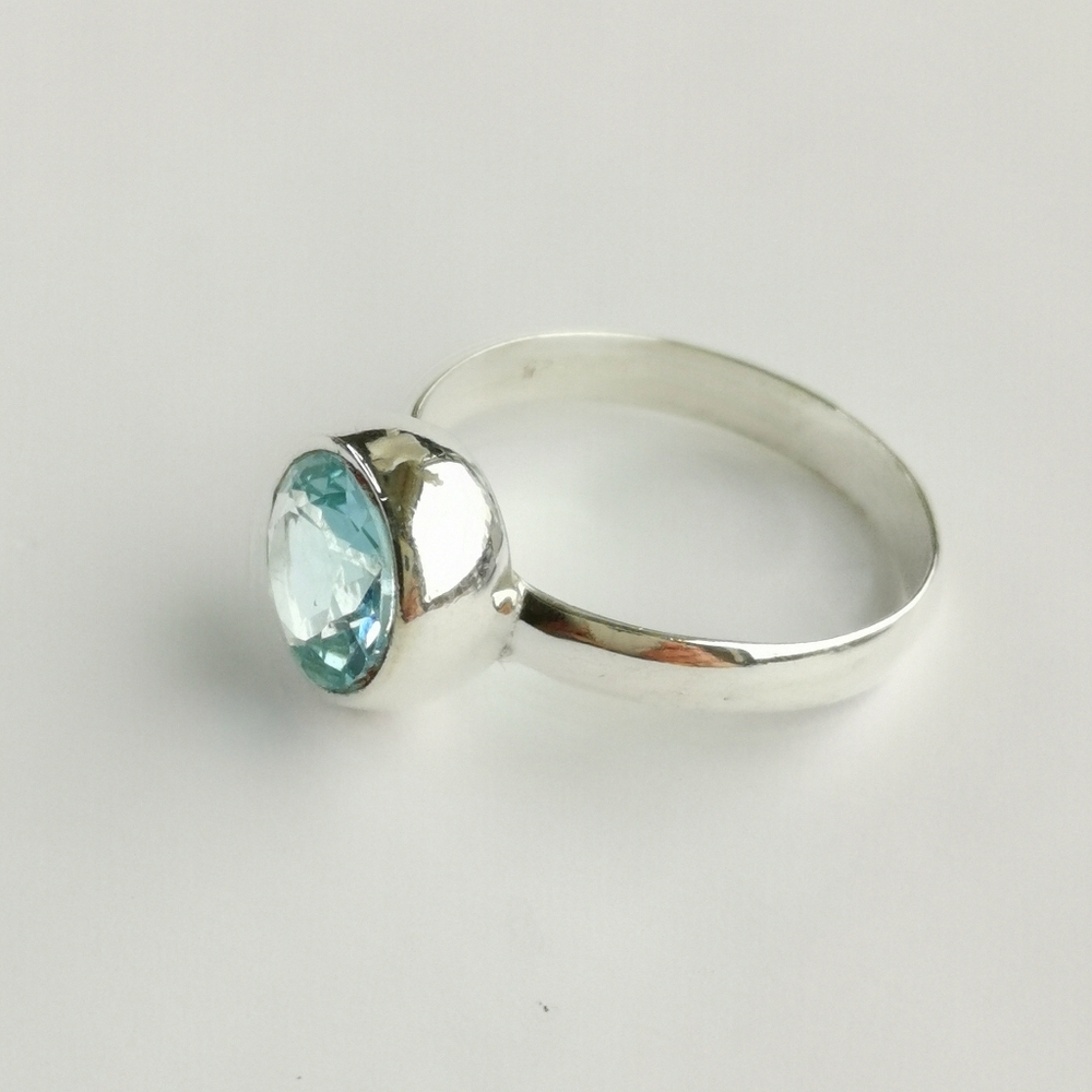 Sky Blue Topaz Ring in Sterling Silver size 8 🆕 - Picture 5 of 9